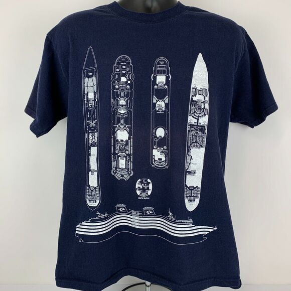 Vintage Disney Magic Cruise Liner T Shirt Mens Large 90s Ship Bahamas USA Blue - Picture 2 of 9